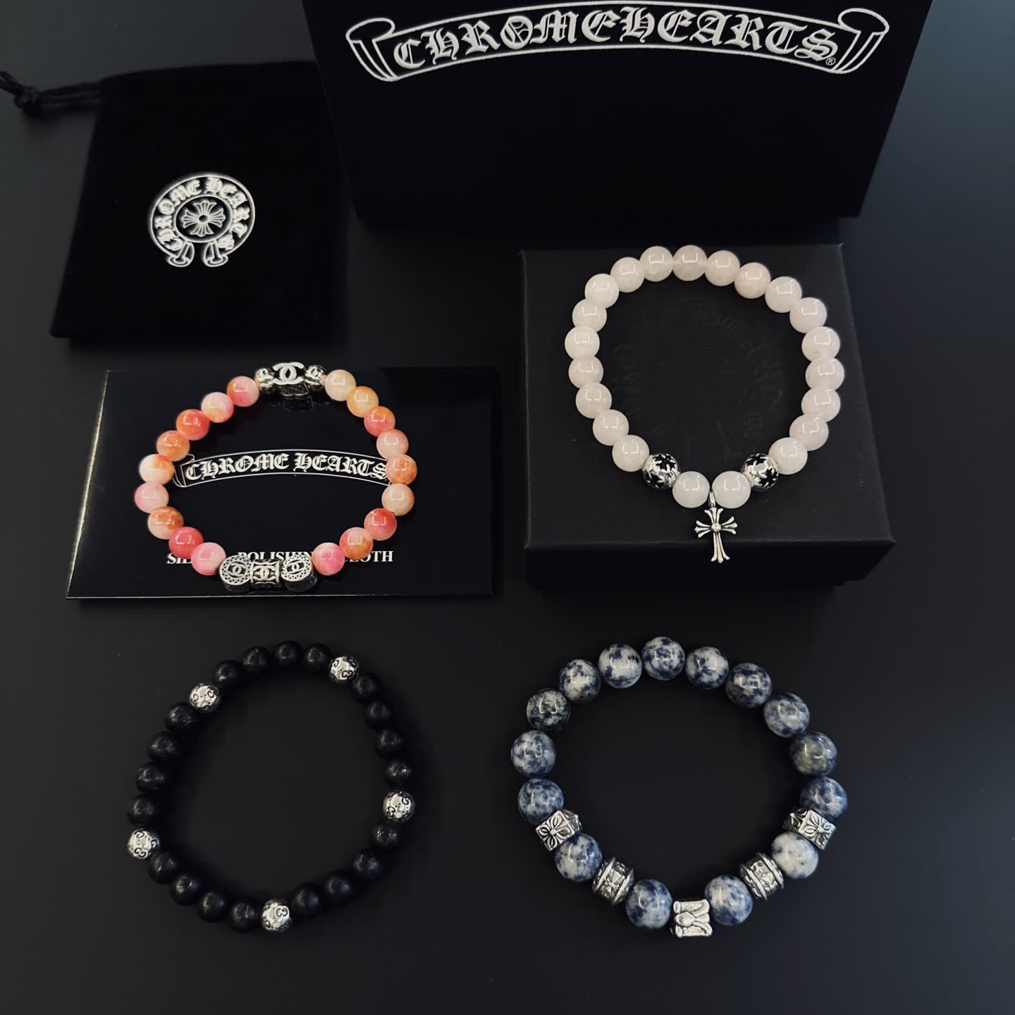 Chrome Hearts Beaded Bracelet Set Chrome Hearts Beaded Bracelet Set